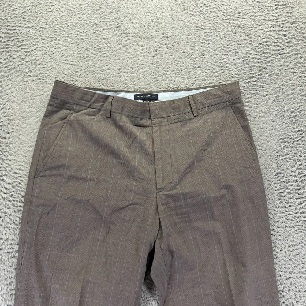 Banana Republic Pant Men's 34x34 Brown Cotton Dress Straight Business Formal